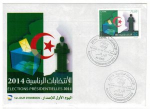 Algeria 2014 FDC Stamps Scott 1617 Presidential Elections Flag Map President