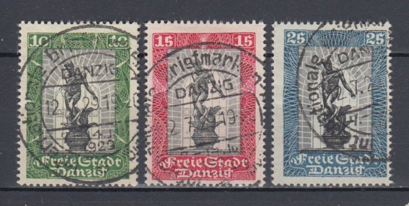 1929 Danzig German Occupation  Full Set  Neptune Michel 217/219 VF Used