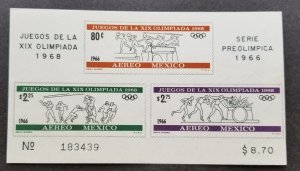 *FREE SHIP Mexico Summer Olympic Games 1968 1966 (ms) MNH *imperf *see scan