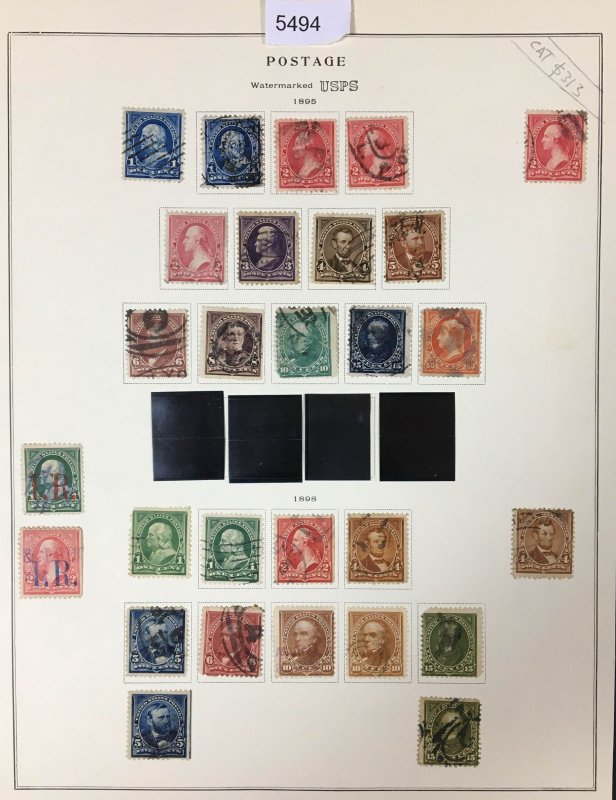 US STAMPS # 212/284 1887-1898 USED COLLECTION CAT. $1,359 LOT #5494