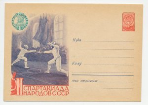 Postal stationery Soviet Union 1959 Fencing