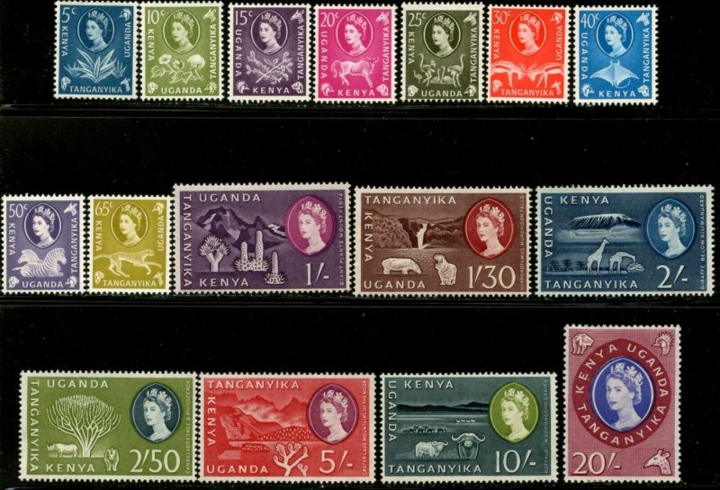 KUT Sc#120-135 SG#183-198 1960 QEII Definitives Complete OG Mint Hinged