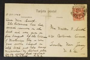 1923 Montevideo Uruguay Trenton New Jersey Plaza Libertad RPPC Postcard Cover  