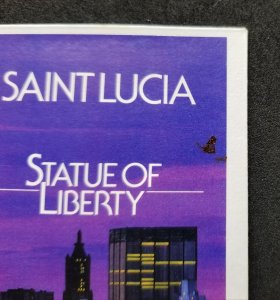 *FREE SHIP St . Lucia Statue Of Liberty Centenary 1987 New York (FDC) *see scan