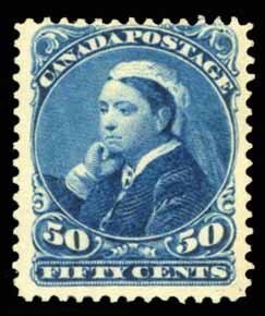 Canada #47 Cat$425, 1893 50c deep blue, hinged