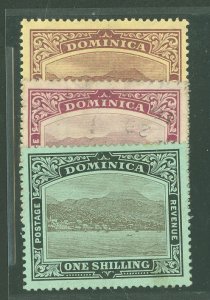Dominica #40/42/44 Unused