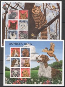 OZ0635 IMPERF SIERRA LEONE FAUNA PETS DOMESTIC CATS & DOGS 2KB MNH