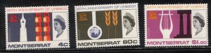 MONTSERRAT Scott # 186-8 MH - QEII & UNESCO 20th Anniversary