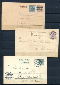 Germany 1886/1898/1921 3 Postal Stationary Cards 8179