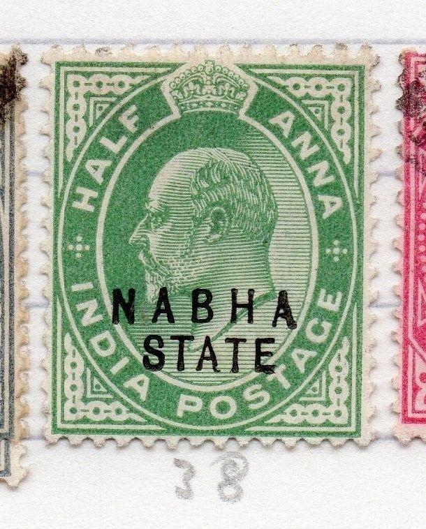 Indian States Nabha 1903-1910 Early Issue Fine Mint Hinged 1/2a. Optd 198854