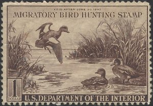 US Scott #RW8 Mint Hinged VF 1941 US Federal Duck Stamp