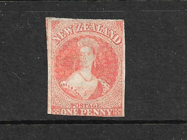 NEW ZEALAND 1862-64  1d ORANGE  FFQ  MNG PELURE CERTIFICATE CP A1G  SG 81 CHALON