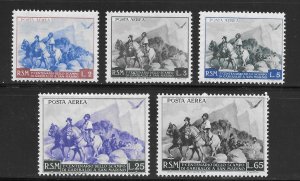 San Marino Scott C57-C61 Unused LHOG - 1949 Garibaldi's Escape Cent. -SC...