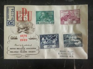 1949 Leeward Island First Day Cover FDC Universal Postal Union 75th Anniversary