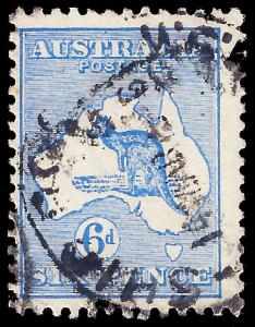 Australia 1915 Sc 48 'roo 6d pale ultramarine UVG