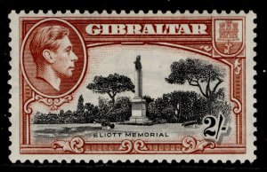 GIBRALTAR GVI SG128b, 2s black & brown, LH MINT. Cat £13.