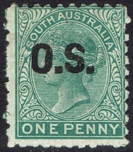 SOUTH AUSTRALIA 1876 QV OS 1D WMK CROWN/SA SG TYPE W13 PERF 10
