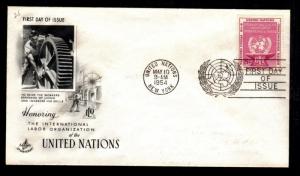 United nations #26 FDC  (Artcraft)