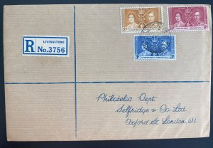 1937 Livingston Southern Rhodesia First Day Cover King George Coronation KGVI