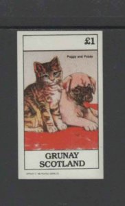 GRUNAY-SCOTLAND 1982 DOG & CAT MINT VF NH O.G IMP. S/S (4GR)