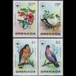 GRENADA 1978 - Scott# 852-5 WWF-Birds 50c-$2 NH