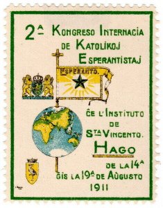 (I.B) Netherlands Cinderella : 2nd Esperanto Congress (The Hague 1911)