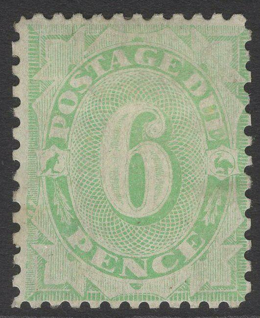 AUSTRALIA SGD50 1908 6d GREEN POSTAGE DUE MTD MINT