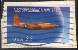 US 3173 (used on paper) 32¢ first supersonic flight (1997)