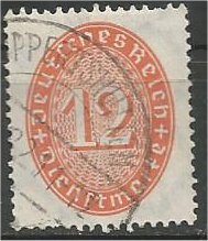 GERMANY, 1932, used 12pf, Numeral Scott O72