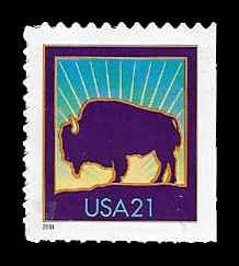 PCBstamps US #3484 Bk Sgl 21c Buffalo, MNH, (45)