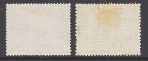 Malta Sc 82, 82a used. 1938 3sh perf 13x11½, and 1950 3sh perf 13x12½, sound