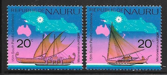 Nauru #124 & 126 20c Boats (MNH) CV $1.70