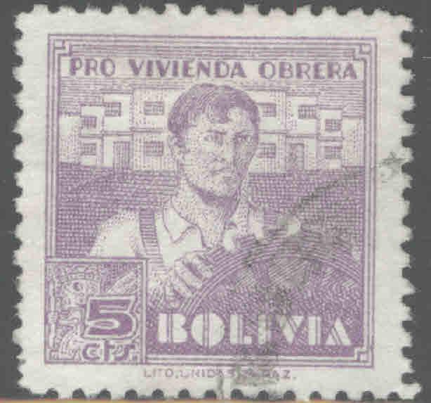 Bolivia Scott RA1  Used 1939 postal tax stamp