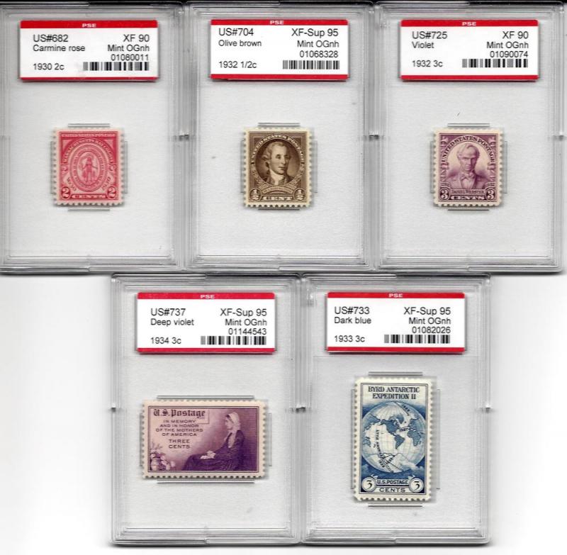 682//737 Mint,OG,NH... PSE Graded 90-95.. SMQ $151.00.. XF-S