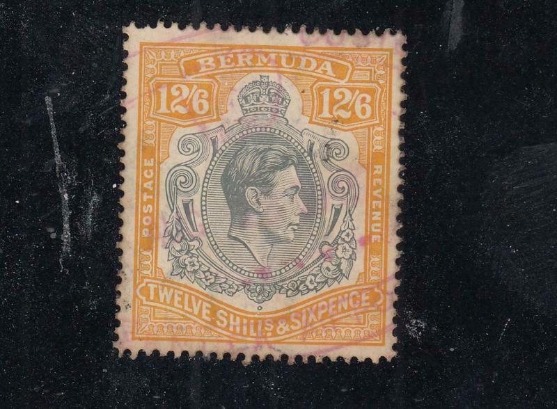 BERMUDA LOT # 127a VF-KGV1 12.6d FAINT CANCEL CAT VALUE $60+