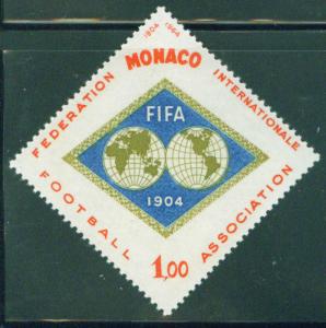 MONACO Scott 601 MNH** Football Soccer FIFA Map stamp