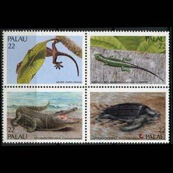 PALAU 1986 - Scott# 113-6 Reptiles Set of 4 NH