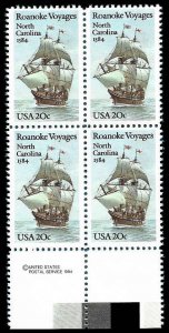 PCBstamps   US #2093 CW 80c(4x20c)Roanoke Voyages, MNH, (CW-3)