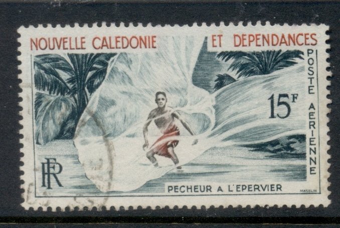 New Caledonia 1962 Fisherman with Throw Net 15f FU