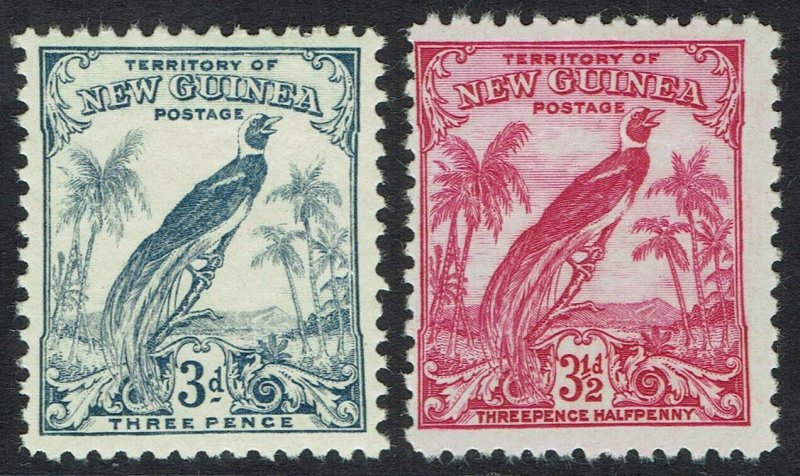 NEW GUINEA 1932 UNDATED BIRD 3D AND 31/2D