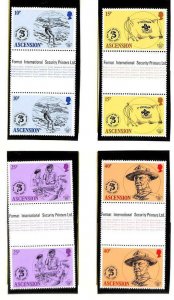 BOY SCOUTS ASCENSION SCOTT #301-304 STAMP SET IN GUTTER PAIRS MNH 1982