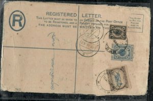 MALAYA  KEDAH COVER (P0307B) 1926 10C RLE+1C+10C COW ALOR STAR TO INDIA 