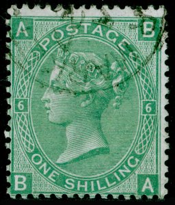 SG117, 1s green plate 6, FINE USED, CDS. Cat £45. BA