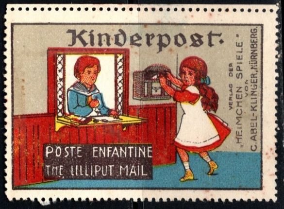 Vintage Germany Poster Stamp C. Abel-Klinger Children's Post The Lillipu...