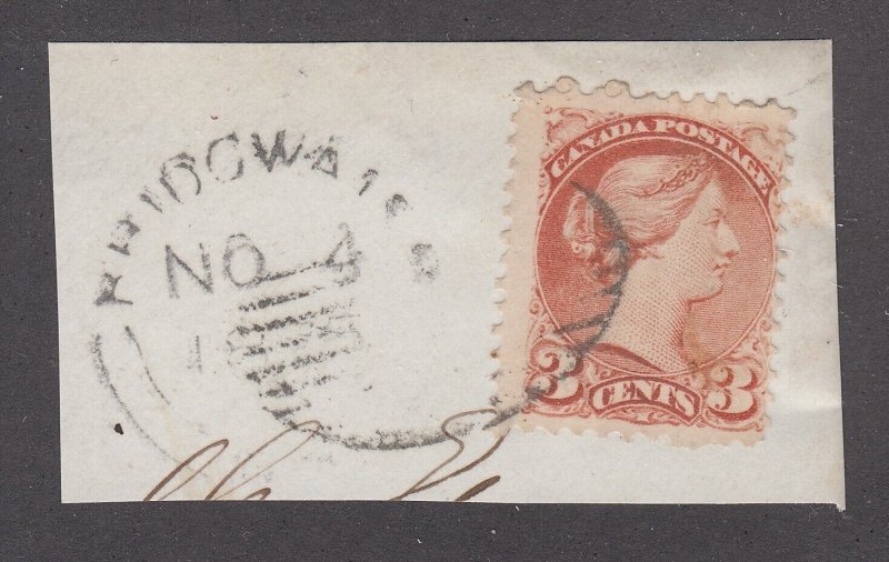 NOVA SCOTIA SPLIT RING TOWN CANCEL, BRIDGEWATER, NO 4, 1875