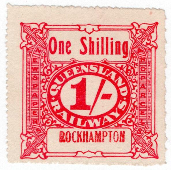 (I.B) Australia Queensland Railways Parcel Stamp 1/ (Rockhampton