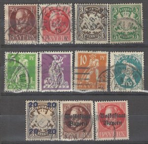 COLLECTION LOT # 5063 BAVARIA 11 STAMPS 1888+ CV+$20