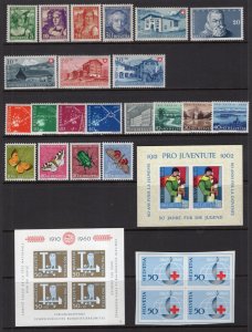 Switzerland 1933-1963 Group Better Stamps + Souvenir Sheets MNH CV$135