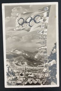 1936 Garmish Germany First Day Postcard Cover FDC Winter Olympic Games Cancel