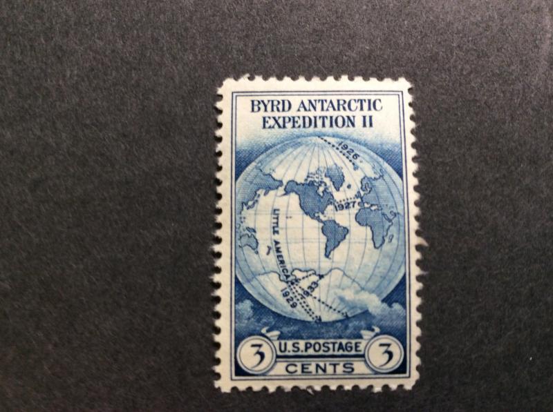 U.S.#733  A Map of the World 3c Single, MNH.
